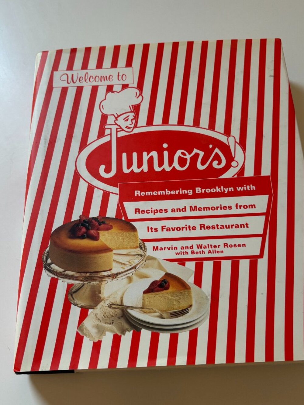 Welcome to Junior's cheesecake cookbook and history hardcover 1st edition w/ DJ